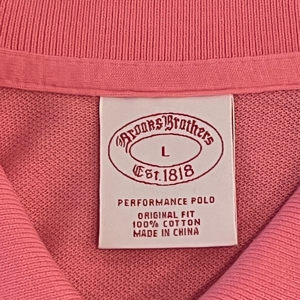 Brooks Brothers Polo Shirts Mens L Lot of 2 Pink Blue 1818 Performance - Picture 4 of 11